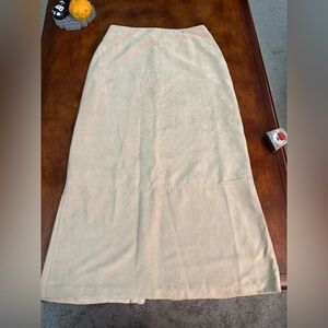 Sonoma Faux Suede Long Skirt Tan Hidden Zip Side Size 8